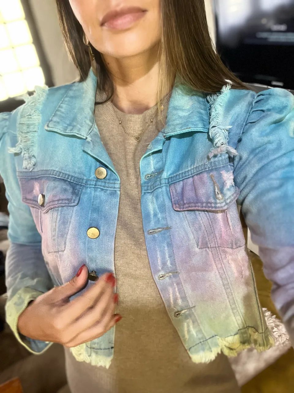 Jaqueta jeans cropped  - Foto 2