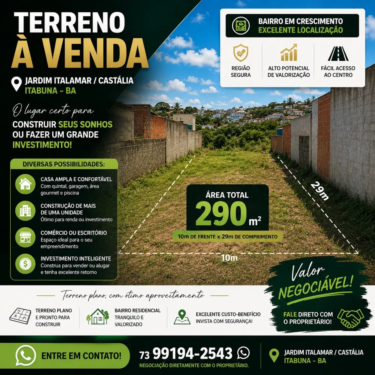 Vendo terreno no centro , ótima localização 
