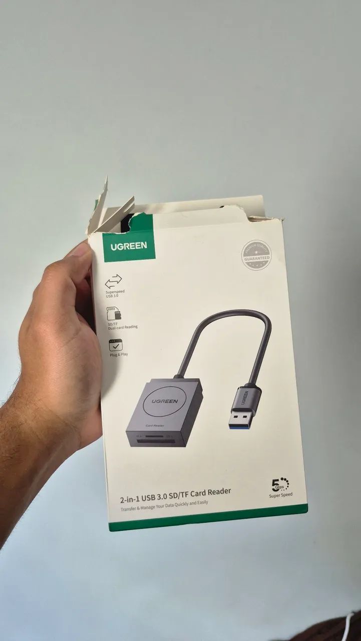 2 em 1 leitor USB 2.0 SD/TF card Reader - Foto 2