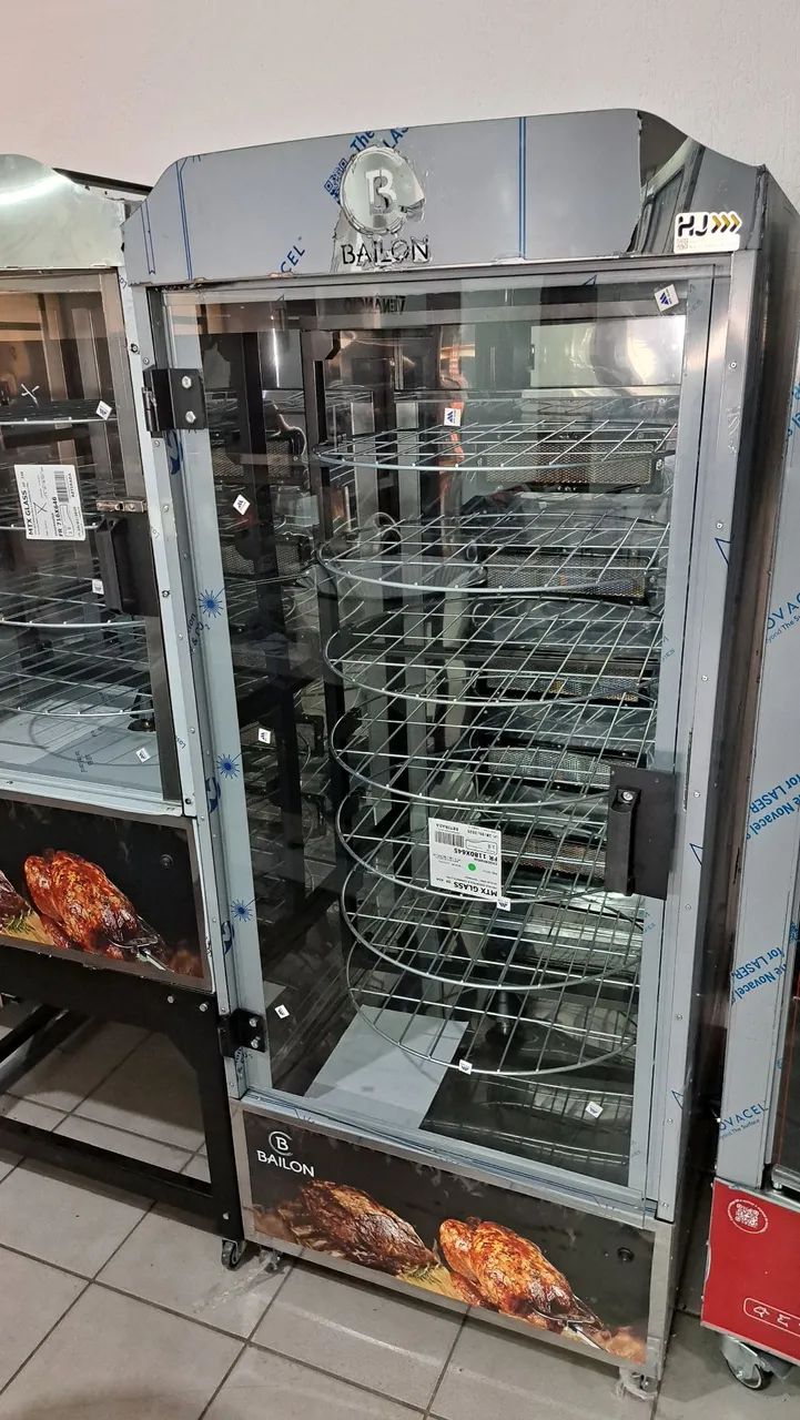 Ac. Máquina de assar frango e carne 120kg Bailon