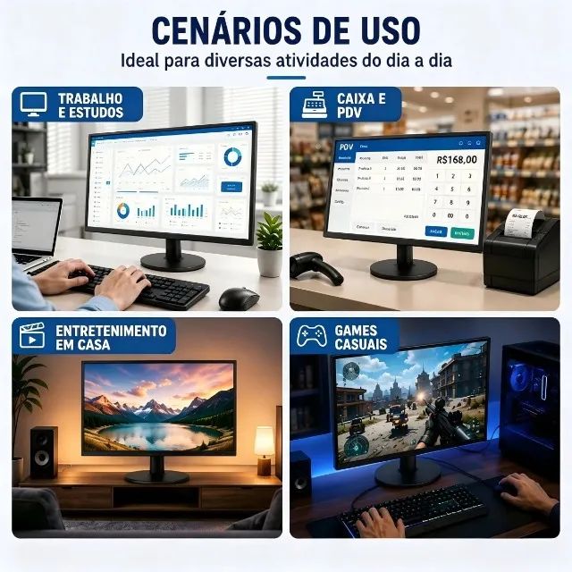Monitor Weyon 19 Polegadas LED HD HDMI VGA Bivolt Preto Para PC Computador DVR Home Office - Foto 3