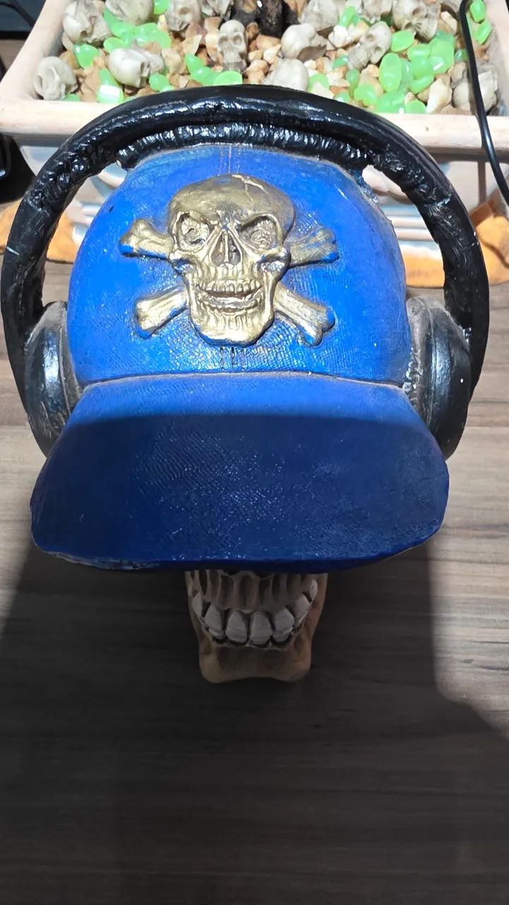 Caveira com fone de ouvido - Foto 2