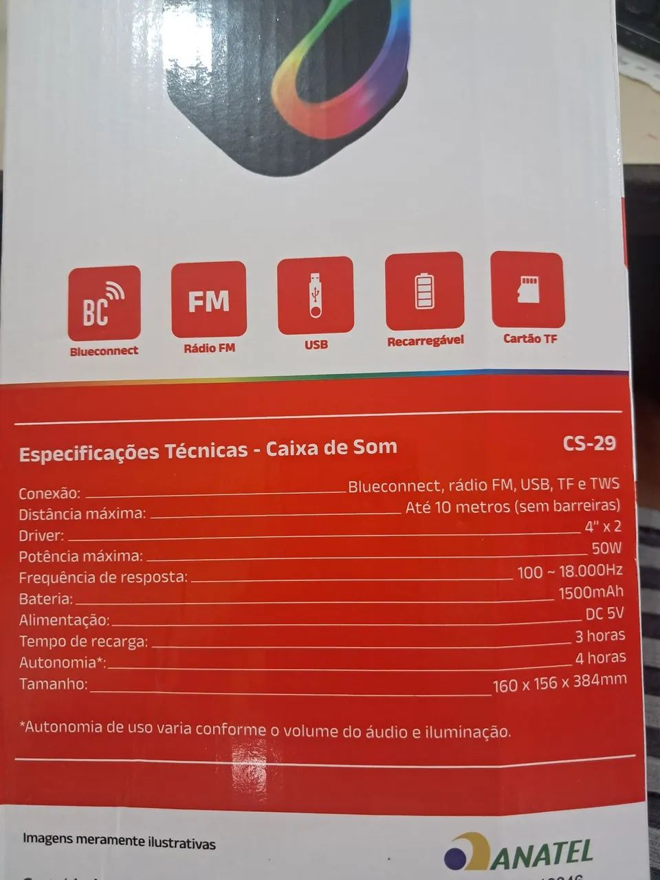 Caixa de som Bluetooth RGB LED - Foto 4
