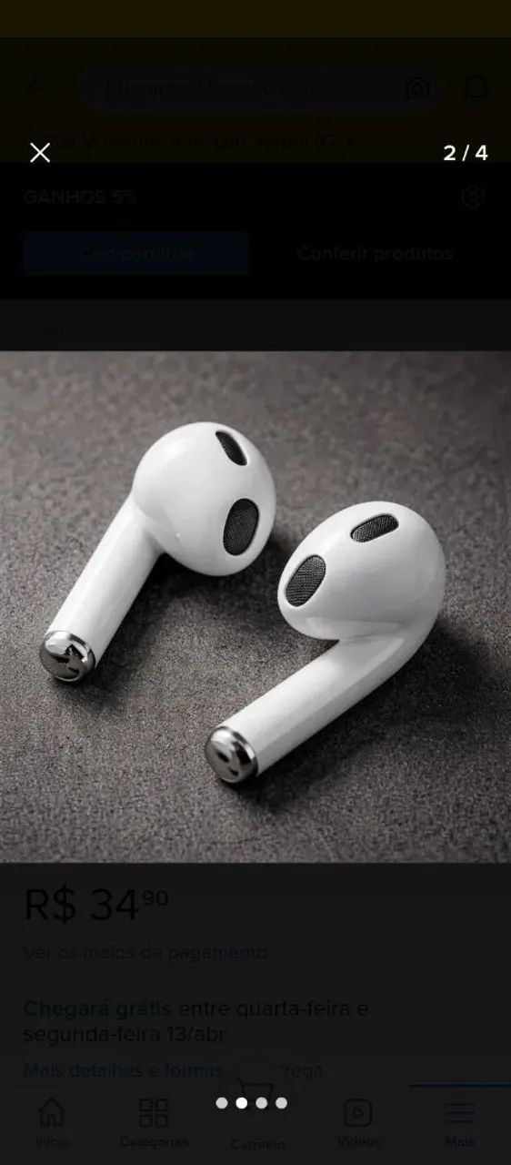 Fones De Ouvido Genéricos TWS - 1 Par  - Foto 4