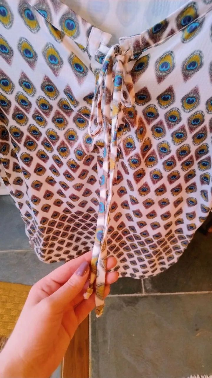 Vestido Túnica Pavão Branco da Spezzato - Foto 2