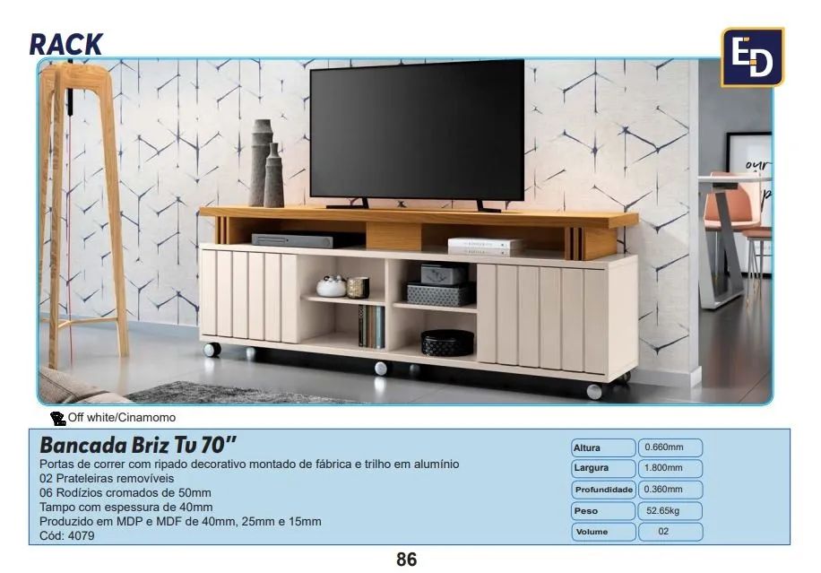 Bancada Briz TV 70? 1.80cm