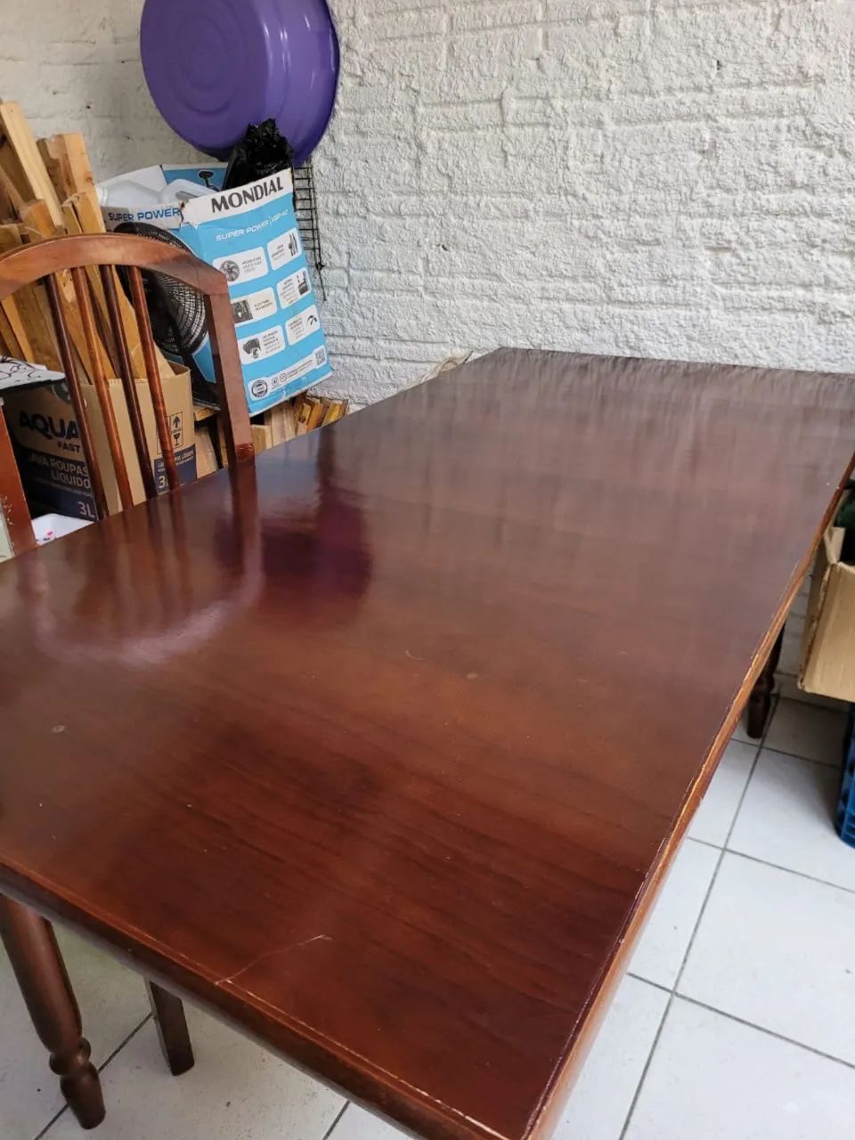 MESA MADEIRA NOBRE 6 LUGARES