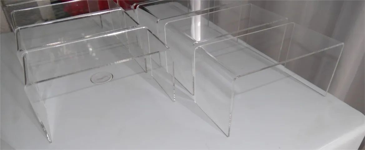 6 display expositor acrílico 20x10x10cm (1) e 20x08x10cm (5)