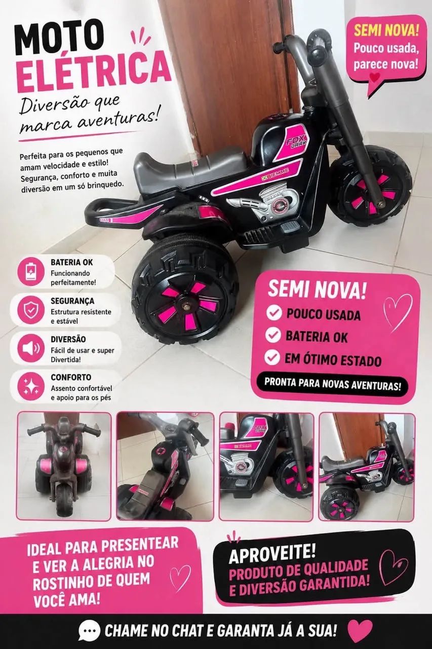 MOTO ELÉTRICA INFANTIL - Foto 4