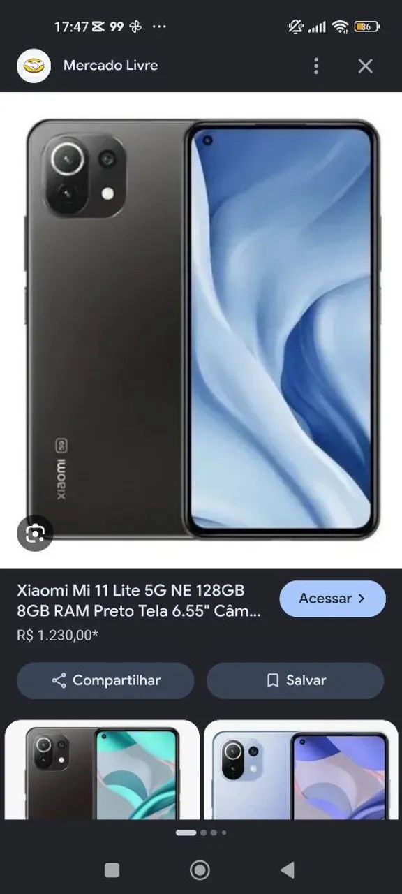 Xiaomi mi 11 lite 5g com detalhes 