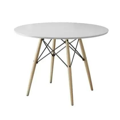 Mesa Madeira de Centro Classic Redonda Branco Acetinado 