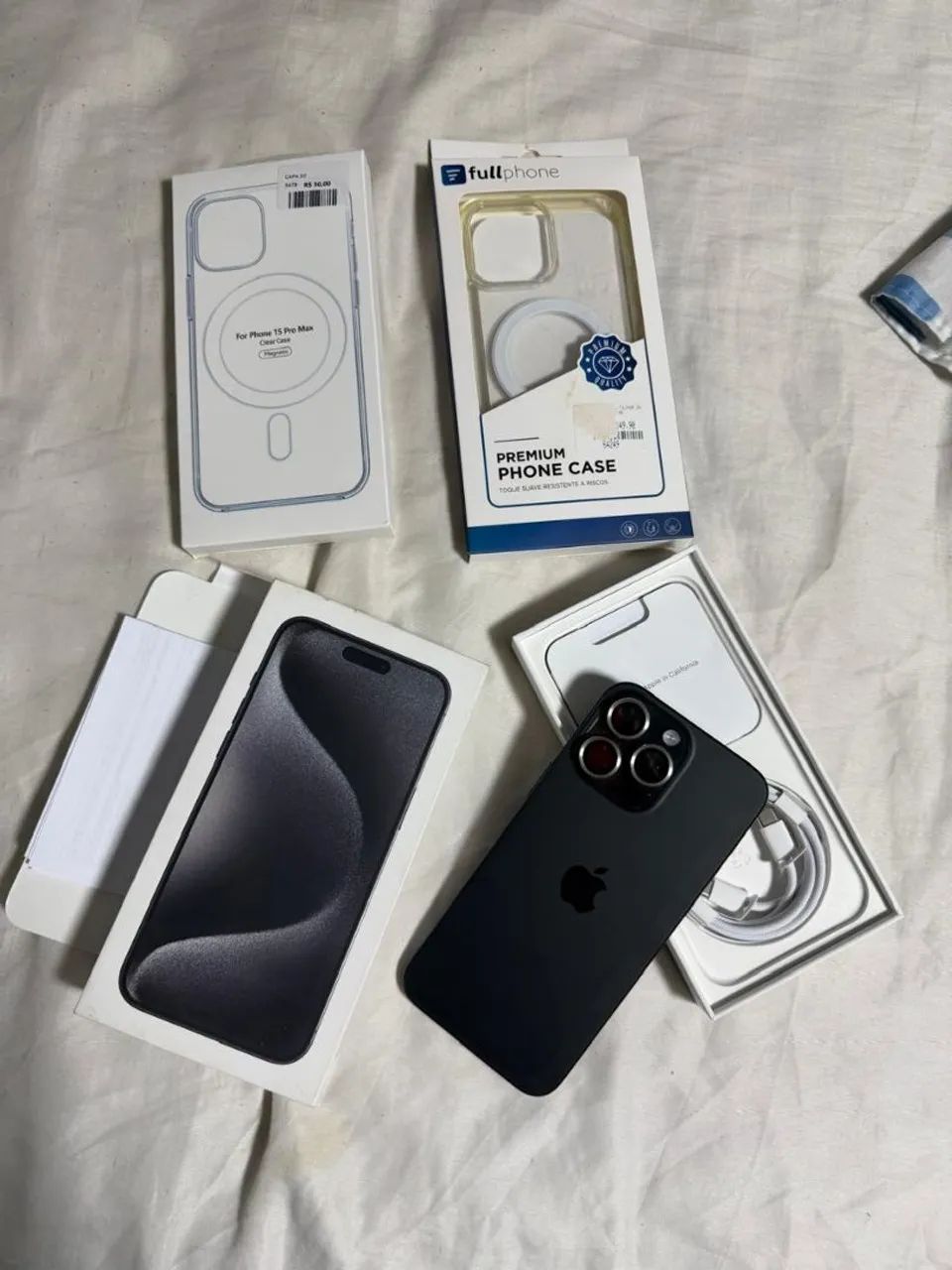 IPHONE 15 PRO, 256gb, NA CAIXA, NOTA FISCAL, DUAS CAPAS, INDUÇÃO