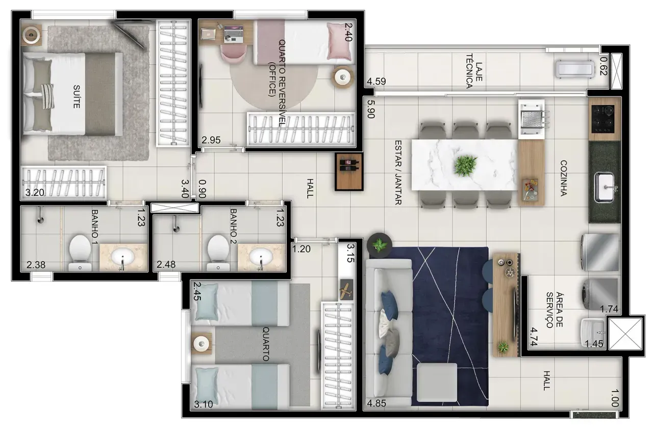 PLANTA 76m²