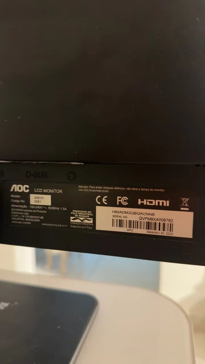 Monitor AOC 19,5? LED HD+ - Modelo 20E1H - Foto 3