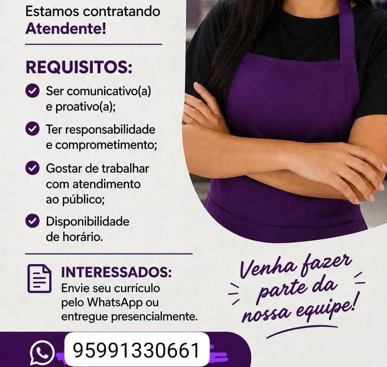 Vaga para atendente 