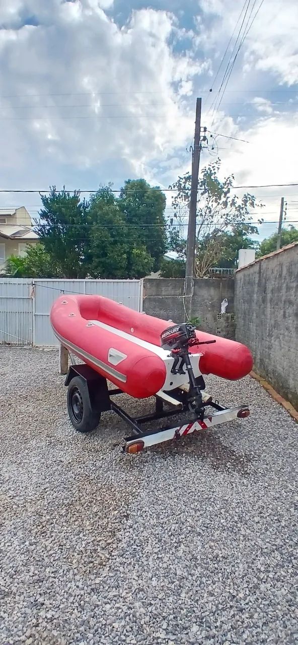 Bote inflável com motor e carreta - Foto 2