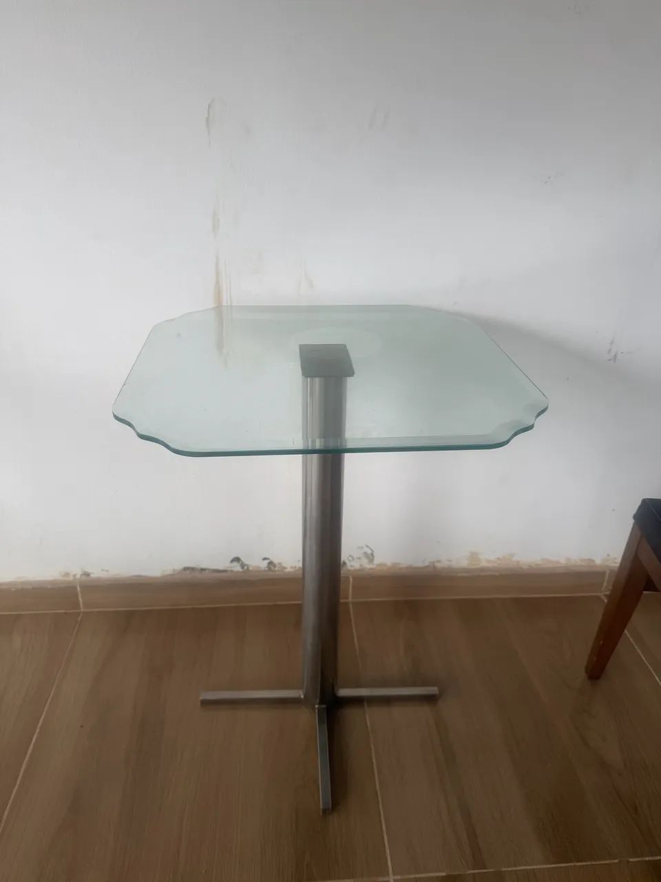 Mesa vidro com inox