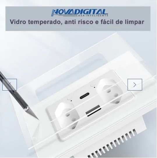 Tomada Inteligente Wifi Novadigital Dupla 20A e 10A Usb + USB-C - Foto 3
