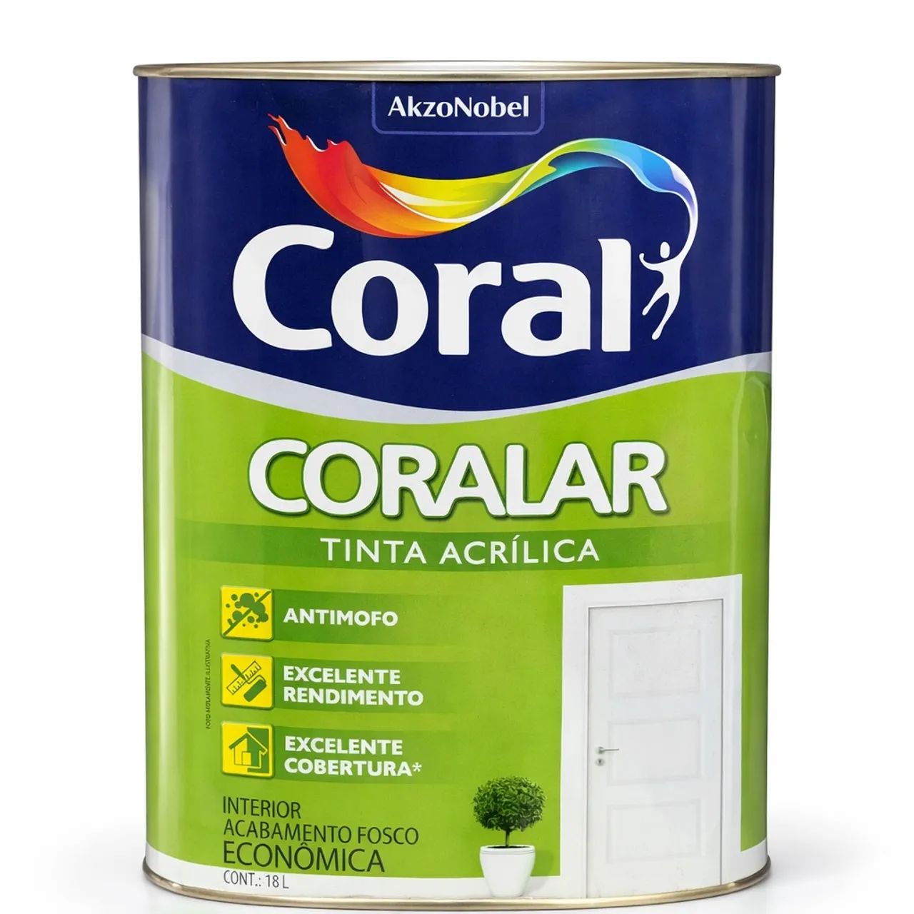 Tinta Coral Coralar 18L Branco Neve Fosco Econômica Antimofo 