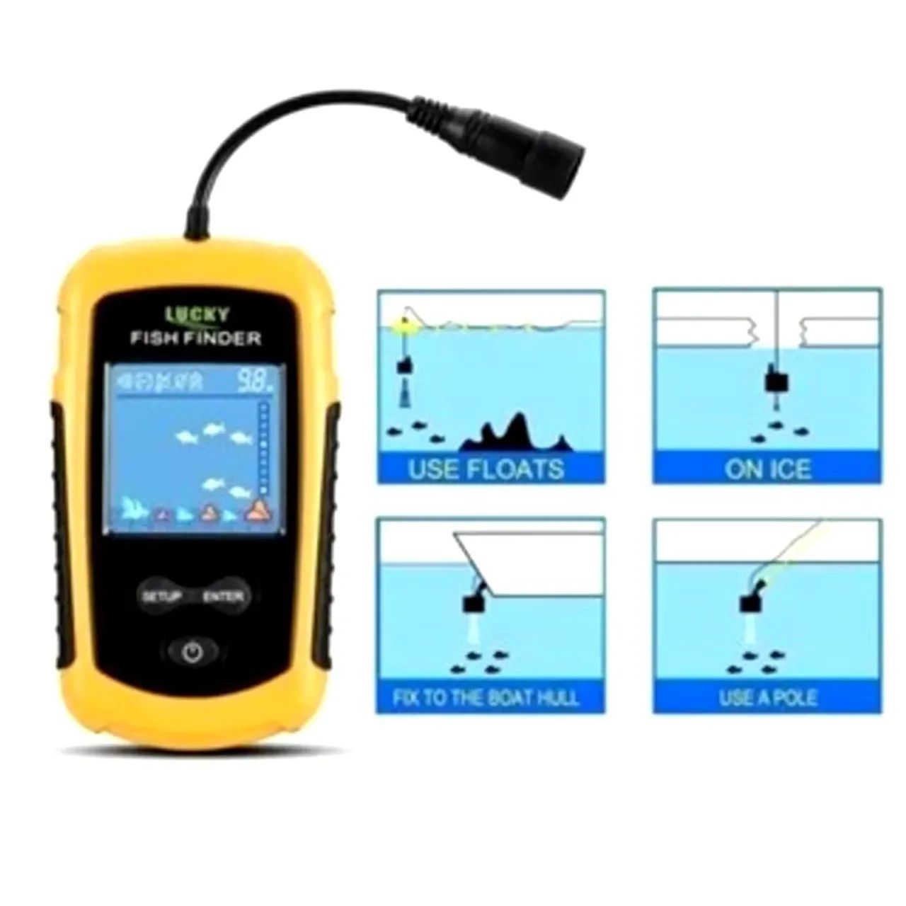 Sonar Localizador de Peixes Portátil  Fish Finder - Alcance 100m Várias configurações  - Foto 12