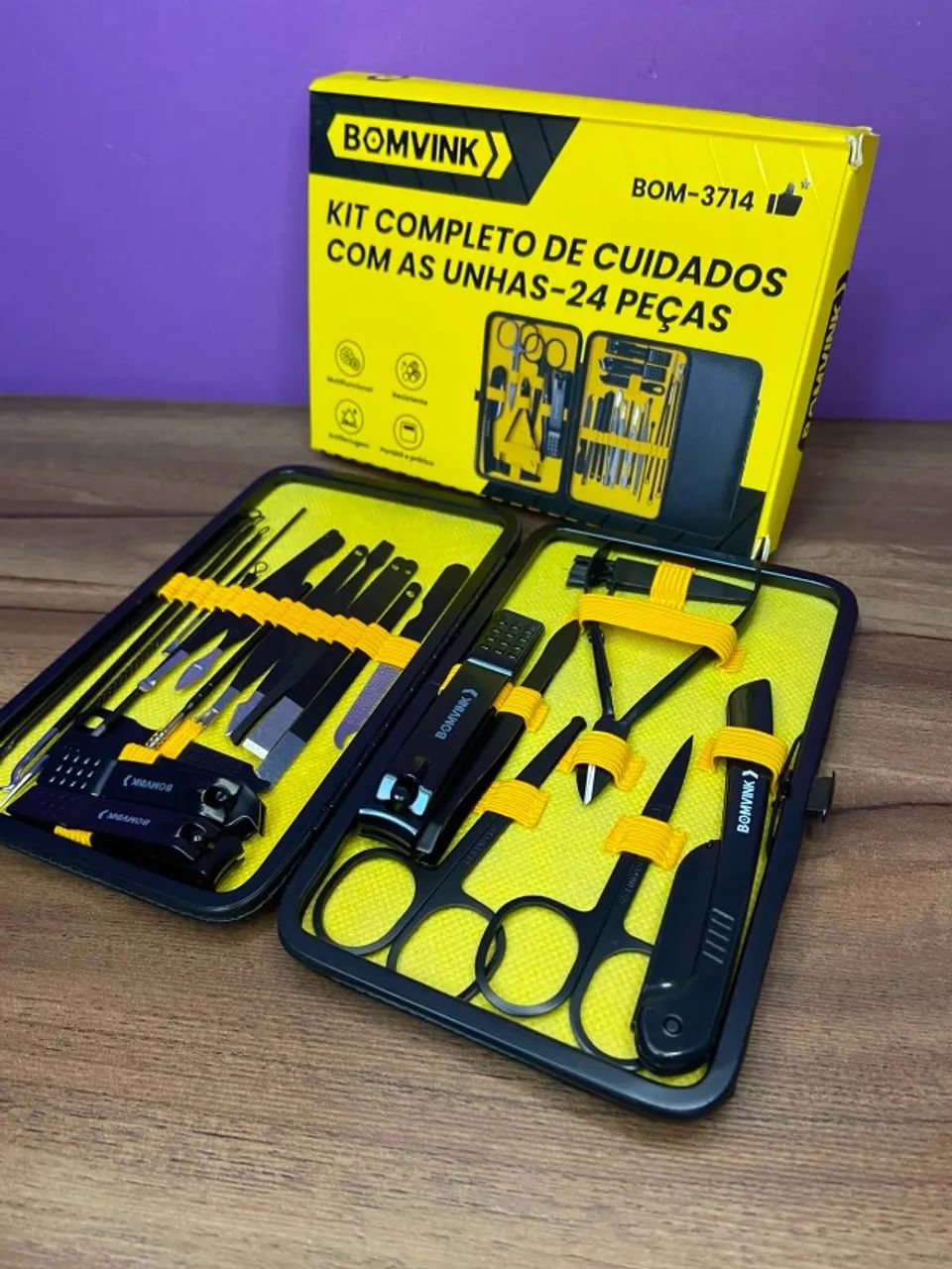 KIT COMPLETO DE CUIDADOS COM AS UNHAS 24 PEÇAS BOM-3714 an3