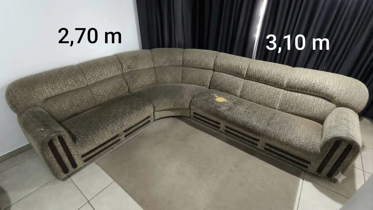 Conjunto de Sofás: Sofá de Canto Grande + Sofá 2 Lugares (Ideal para Sala Ampla / Reforma)