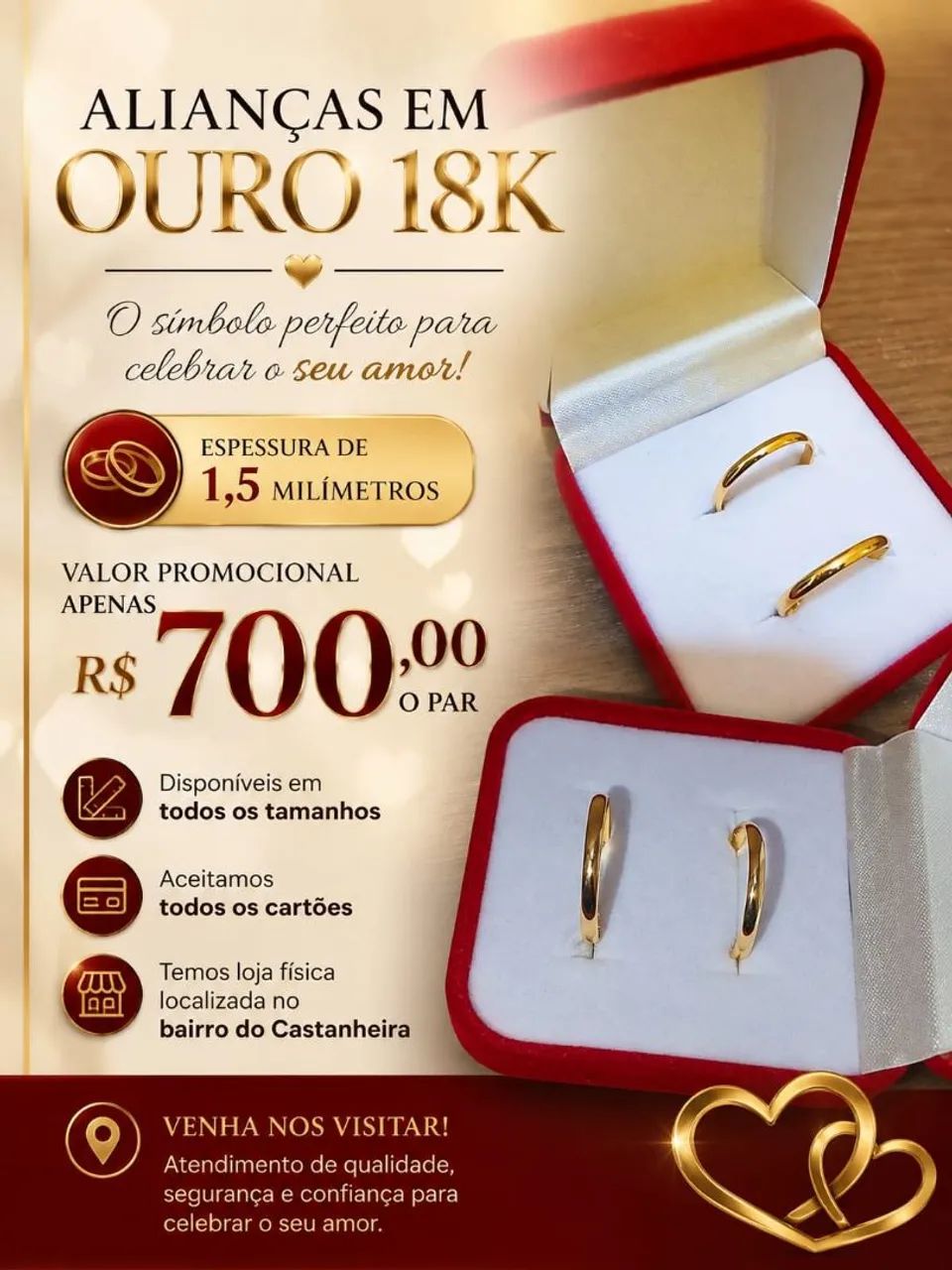 Alianças em ouro 18k 