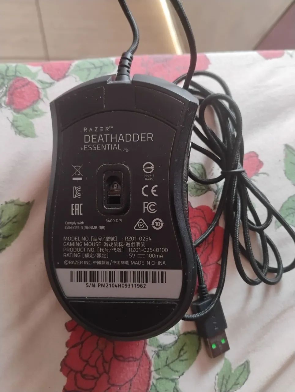 Mouse raizer deathadder essencial 6400 dpi