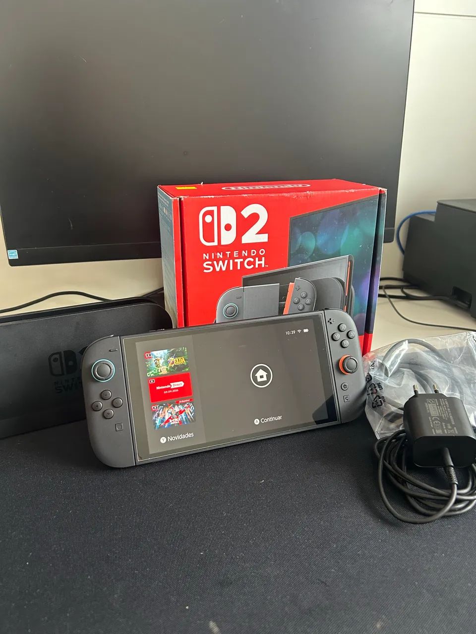 Nintendo Switch 2 na caixa