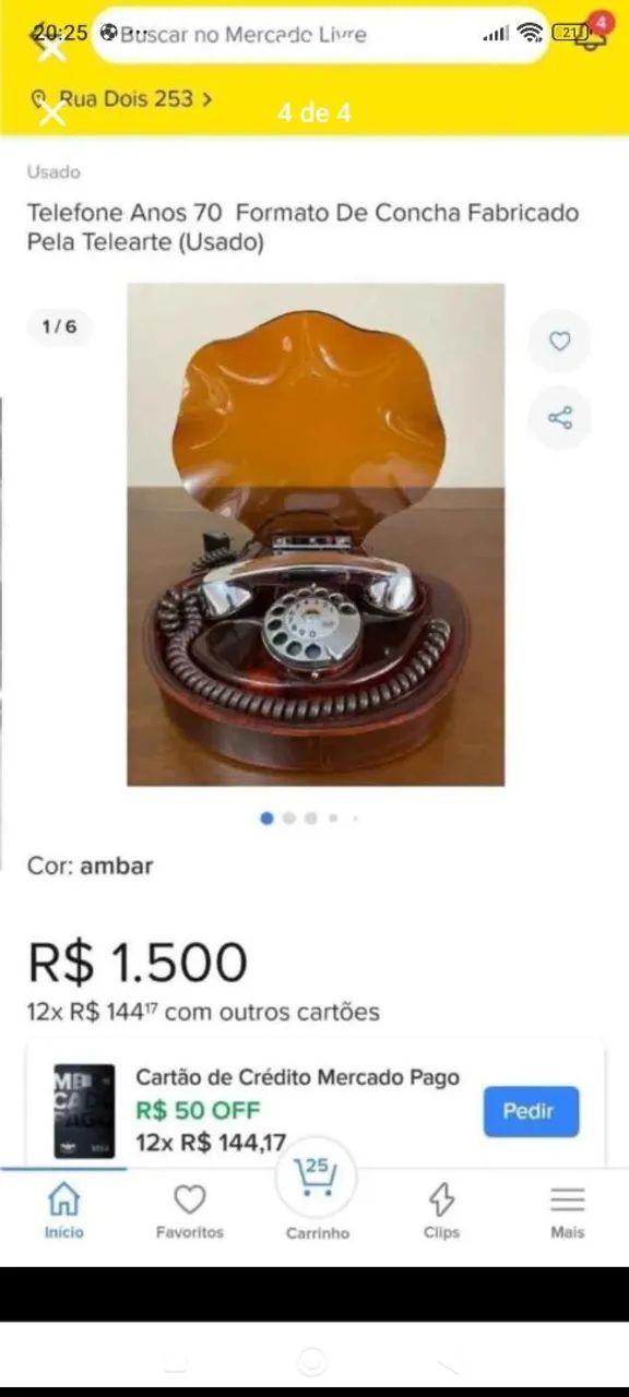 Telefone antigo modelo concha do mar. - Foto 5