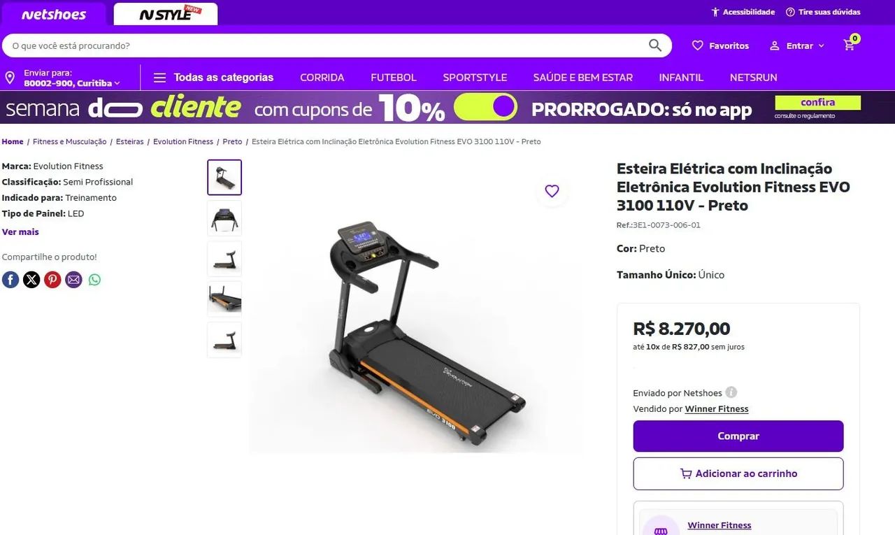 Esteira elétrica Evolution 3100 - Foto 3
