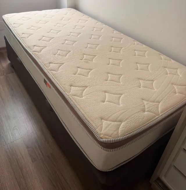 Cama Box Baú com Colchão de Solteiro