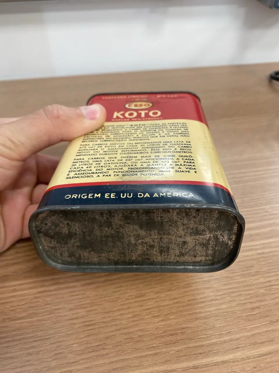 Lata Antiga de Óleo Esso Koto - Foto 4