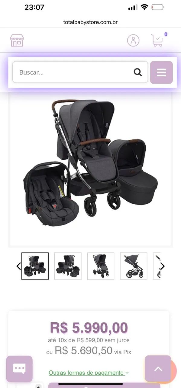 Vende-se Carrinho de Bebê COMO 4 - ABC Design em EXCELENTE ESTADO!! - Foto 2