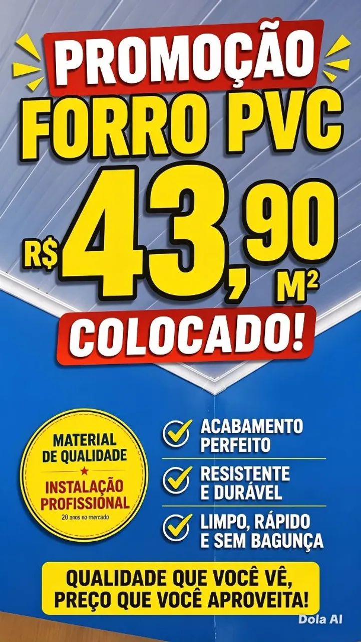 Forro pvc 43.90 colocado 