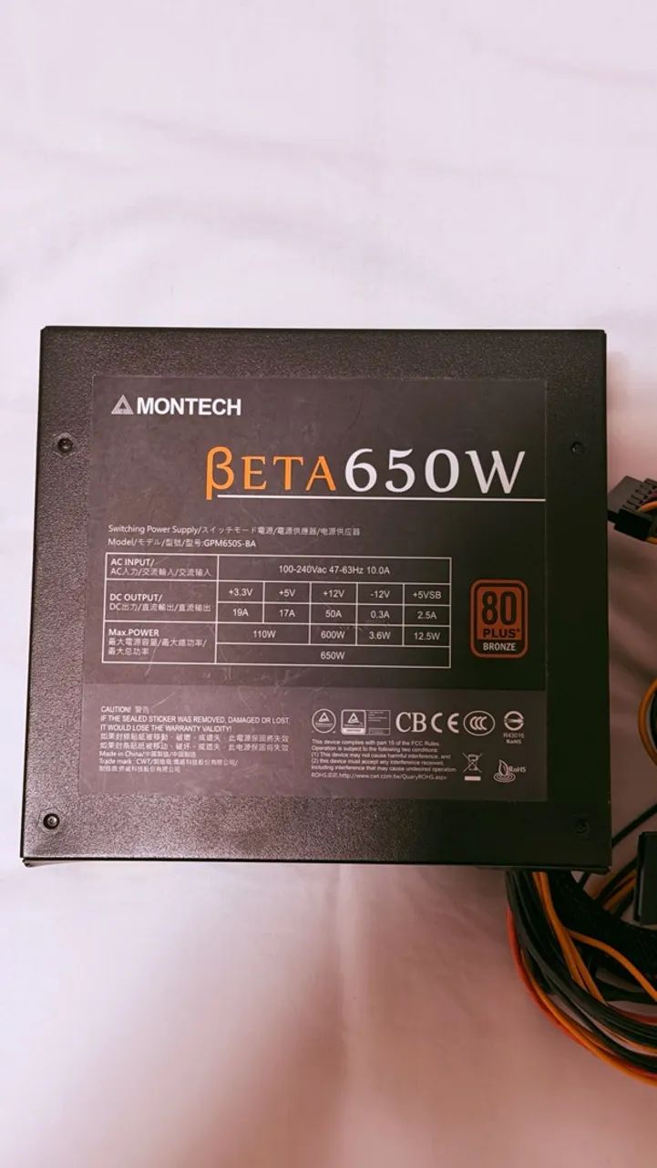Fonte Montech Beta 650W 80 Plus Bronze - Foto 3