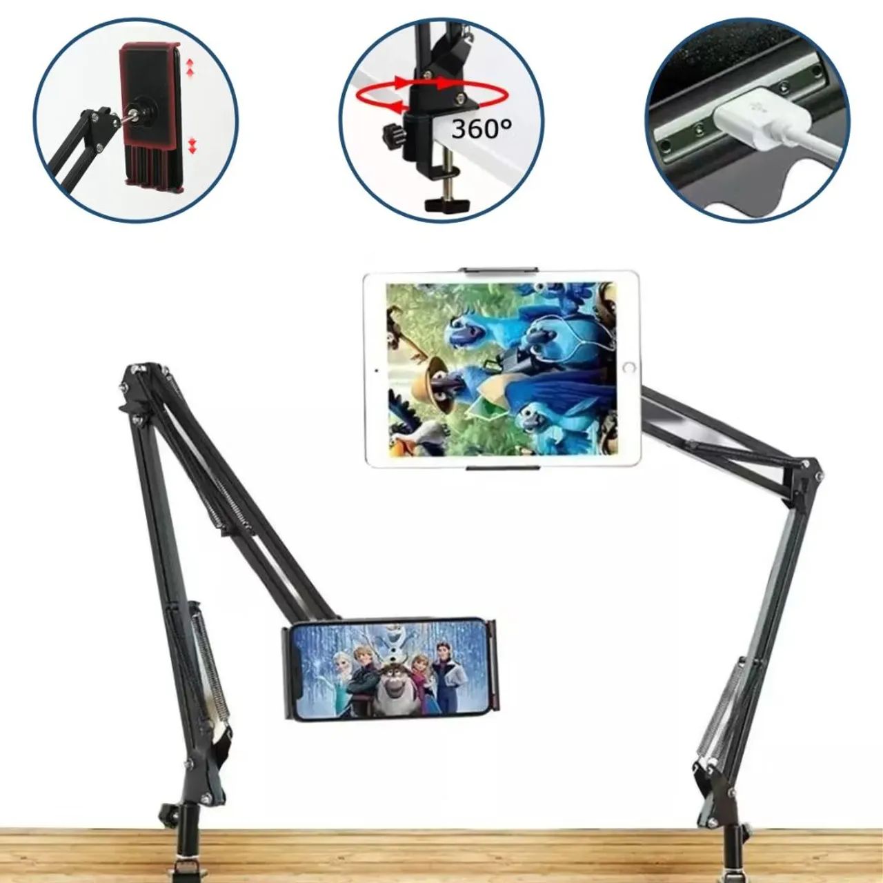 Suporte Celular Tablet Com Braço Articulado Universal Ajustável e Reforçado - Foto 5