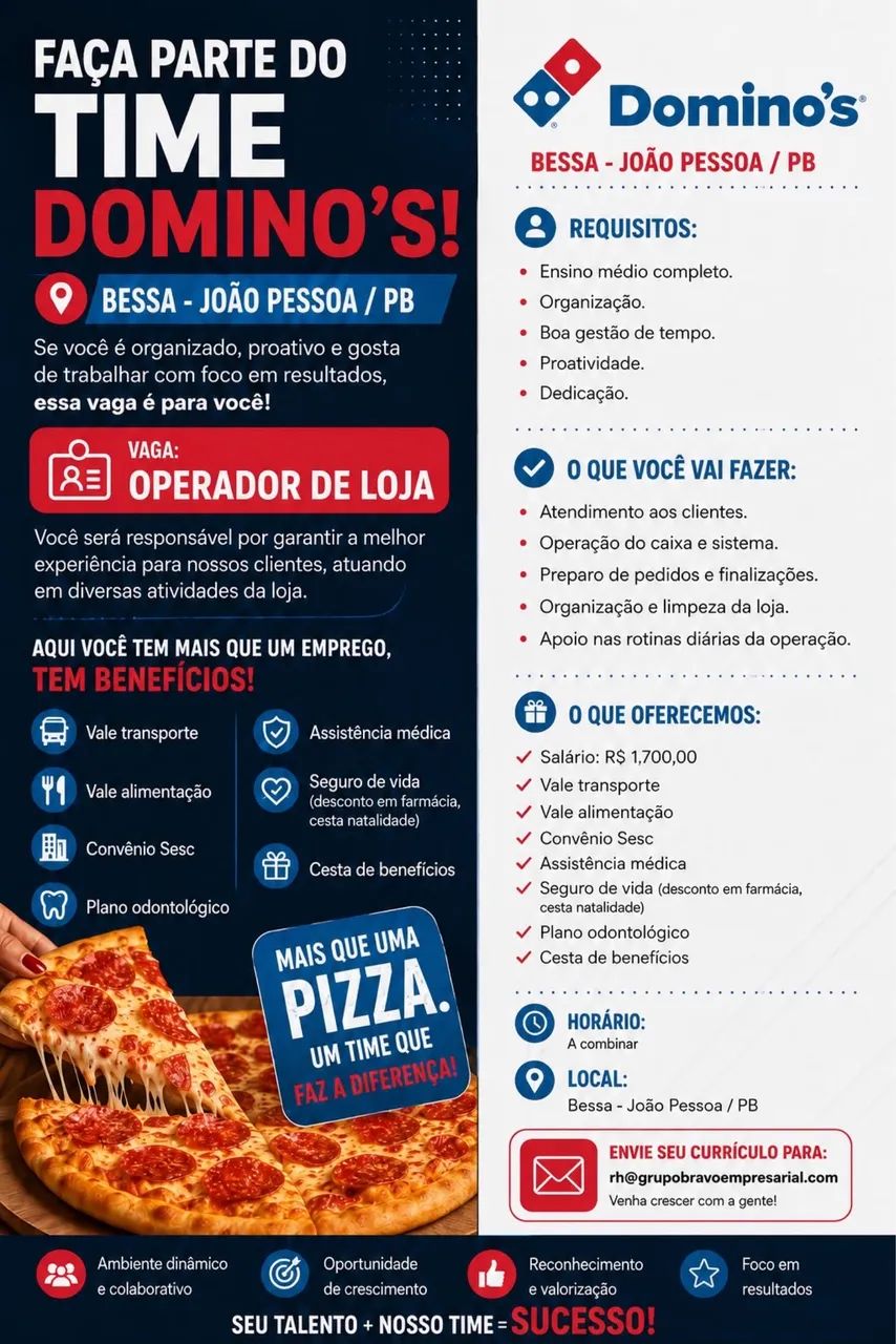 Vaga para operador de loja 