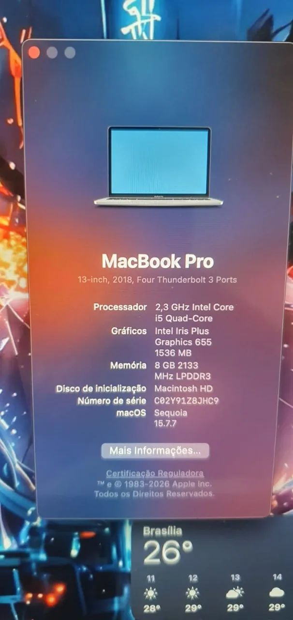 Macbook Pro 13' A1989 512GB I5   - Foto 2