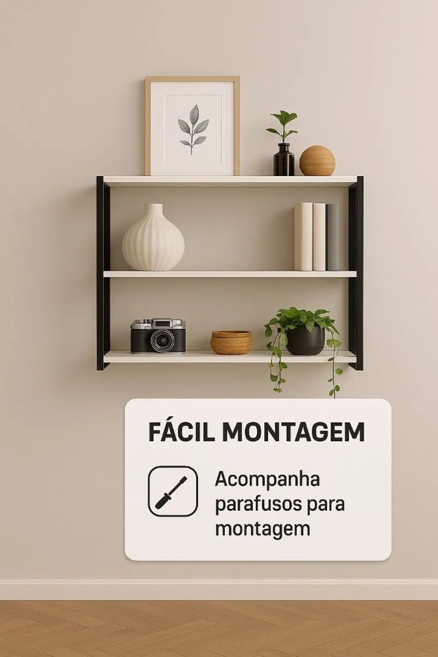 Prateleira tripla com metalon  - Foto 2