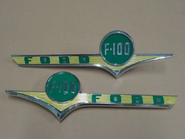 Emblema Da Ford F-100 1958 À 1961 Lateral Capô Importado Par - Foto 2