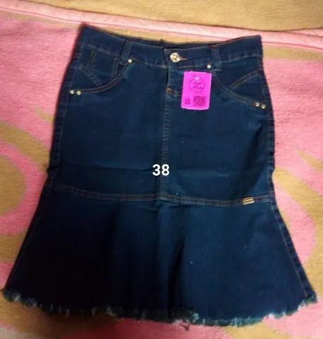 Saia jeans feminina  - Foto 4