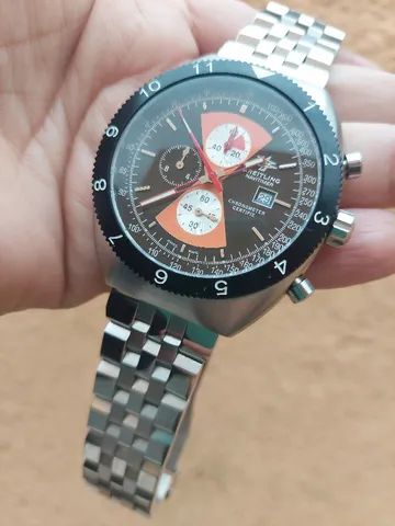 Relogio Breitling Navitimer Preto Vermelho 46mm Pulseira Aço - Foto 2