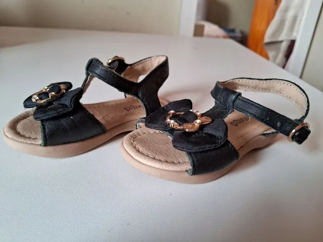 Sandália de Couro Preta Ortopé - Tamanho 19