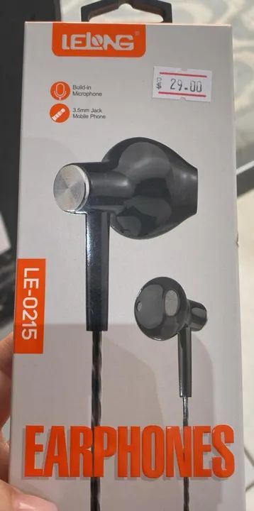 Fone P2 com Microfone Lelong LE-0215 - Ideal para Chamadas e Música Loja Coimbra Entrega