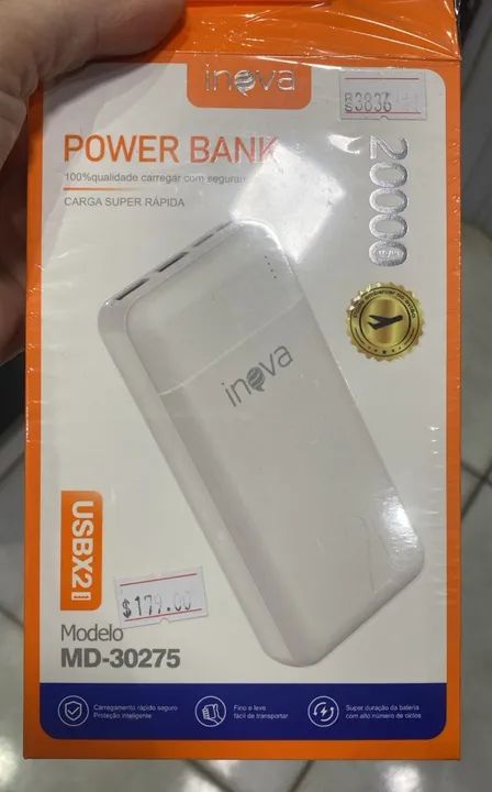 Power Bank Bateria Portatil Carregador 20000mAh Inova MD 30275 Loja Coimbra- Entregamos