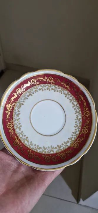 Xicara chá antiga,  filete de ouro  - Foto 4