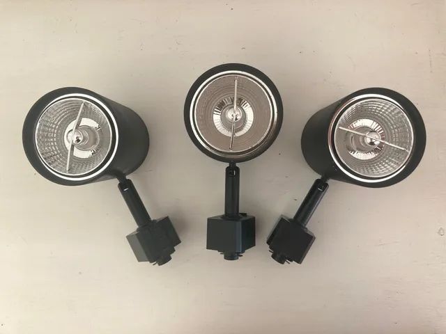Conjunto Spot ar70 preto para trilho eletrificado - Foto 2