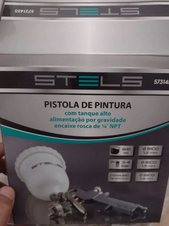 Pistola de Pintura com Tanque Alto 1/4" NPT - Foto 2