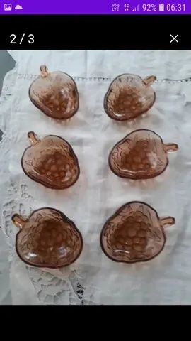 Jogo de aperitivo em vidro todo trabalhado  - Foto 2